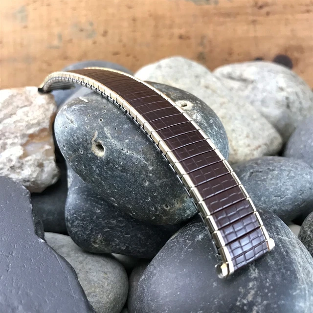 Speidel Romunda Rootbeer Brown & 10k Gold-Filled 1970 Vintage Watch Band