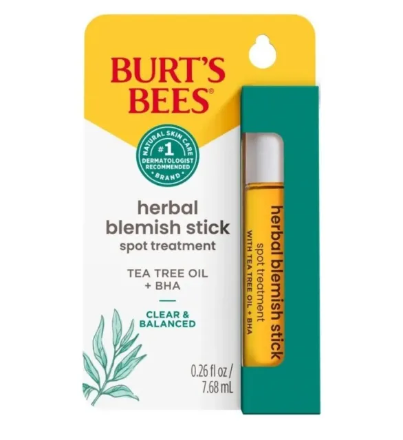 Burts Bees Herbal Blemish Stick Acne Treatment, 0.26 Fl Oz