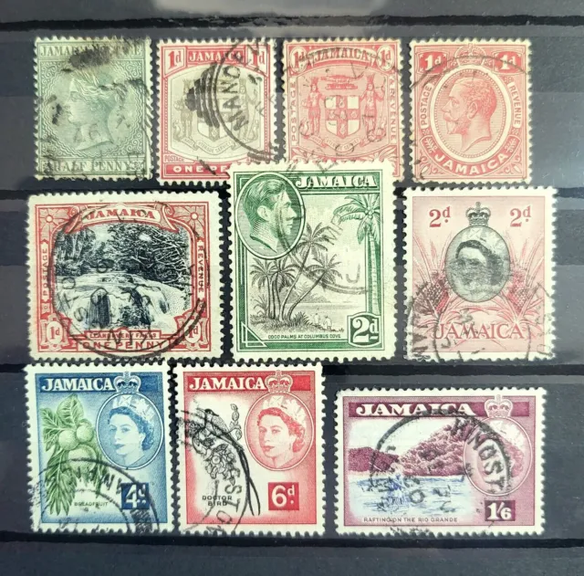 Lot Of 10 Stamps Jamaica 1885 / 1956 British Colony Stamps