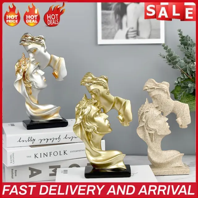 Resin Couple Kissing Statue Handicraft Abstract Couple Statue for Office Bedroom