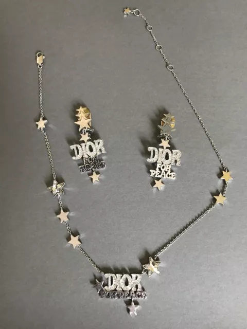 Parure Christian Dior. « For Peace » Collier Et Boucles D’oreilles. Rare. Y2K.