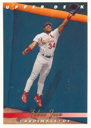 #156 St. Louis Cardinals # Felix Jose # Card Baseball Upper Deck 1993