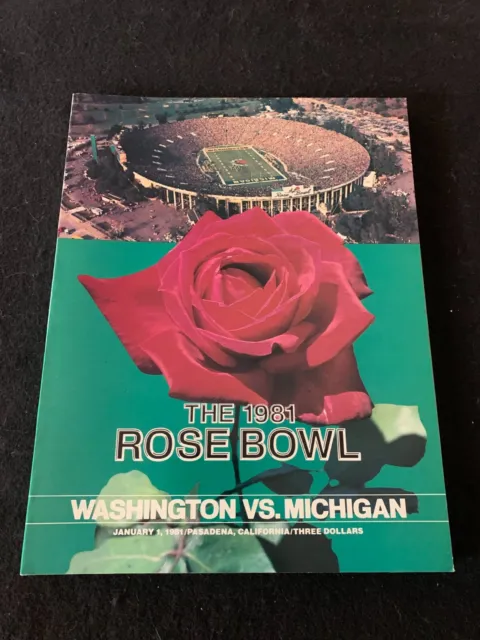 1981 Rose Bowl Game Program Washington Huskies VS Michigan Wolverines NCAA FB.