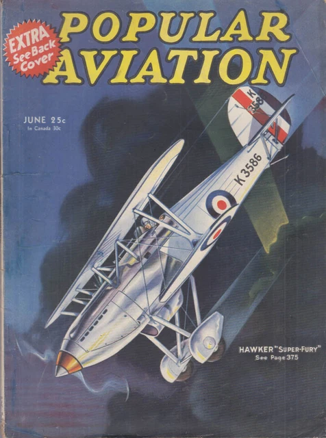 POPULAR AVIATION 6 1934 Hawker Super-Fury; Dewoitine; Nungesser; Stinson Reliant