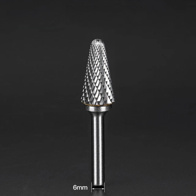 Uxcell Double Cut Tungsten Carbide Rotary File – 9/16” Head, 6mm Shank, Cylinder End Cut, For Hard Metals