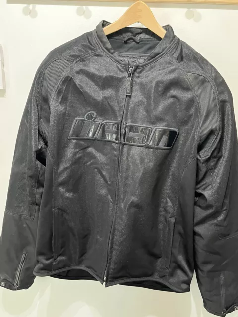 Icon Hooligan Stealth 2 Perforated Men’s Motorcycle Jacket Armor XL