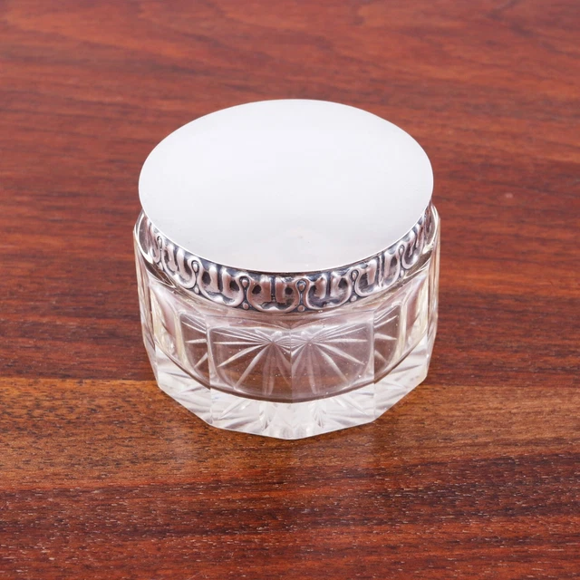 Frank Smith Arts & Crafts Sterling Silver & Glass Dresser Jar No Monogram