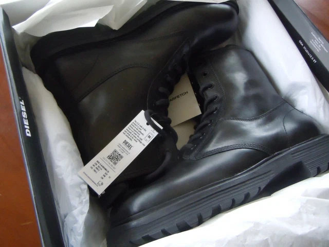 Bottines En Cuir Noir Homme Ulysse Taille 42 - Doublure Chaude, Neuf Avec Boîte