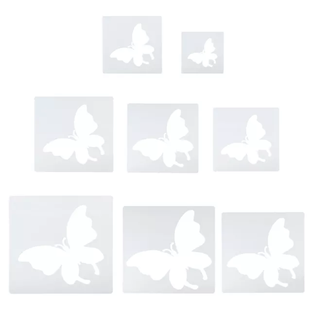 Colorear mariposa, 8 piezas plantillas reutilizables, blanco