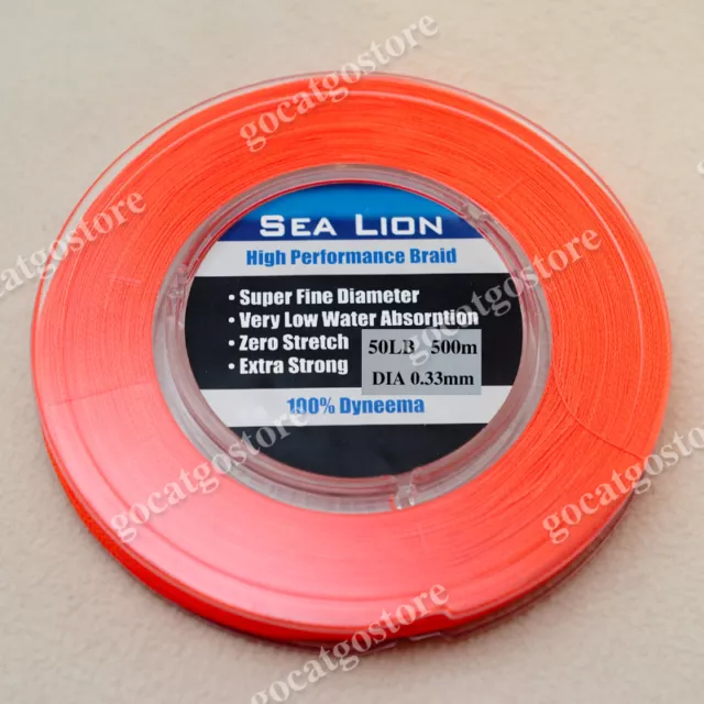 NEW Sea Lion 100% Dyneema  Spectra Braid Fishing Line 500M 50lb Orange