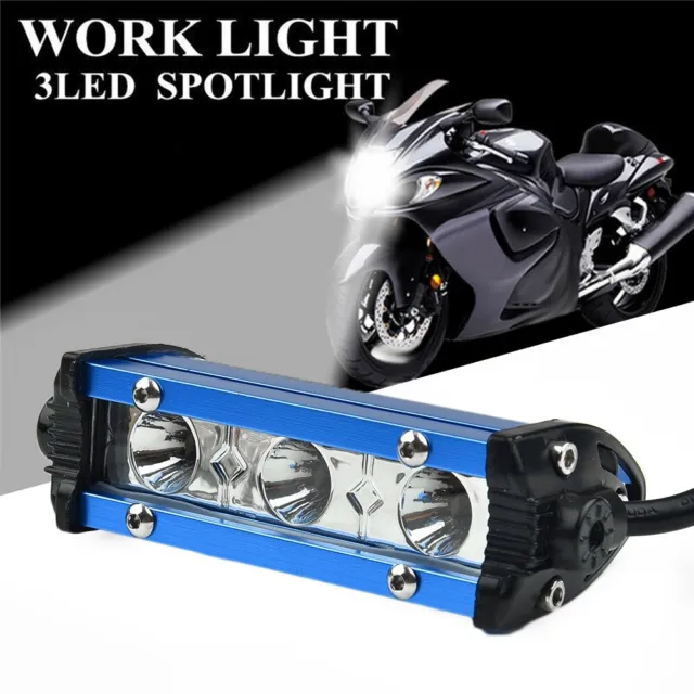 Facile Installazione 9W 3 LED Barra Luce Lavoro per Auto Moto SUV ATV L