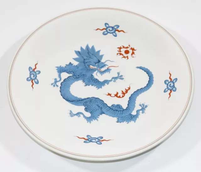 Meissen Schwerter XXL Wandteller  Mingdrache Hellblau 35 cm 1.W. selten top rar!