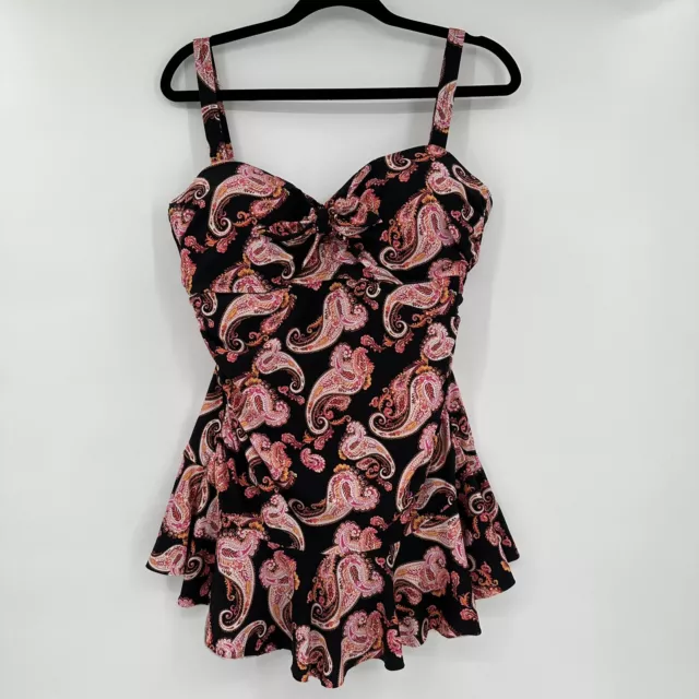 Alex Marie Paisley Print One Piece Swimsuit Women's Size XL EUC