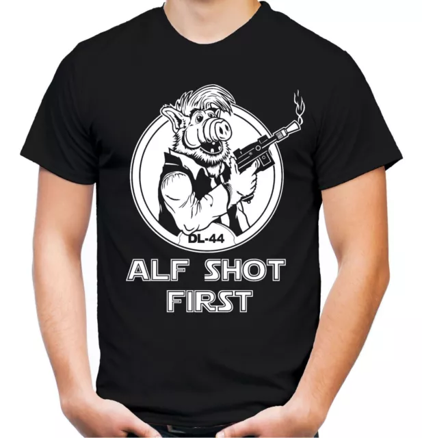 Alf Shot First Männer T-Shirt | Science Fiction ET Alien Han Solo Herren