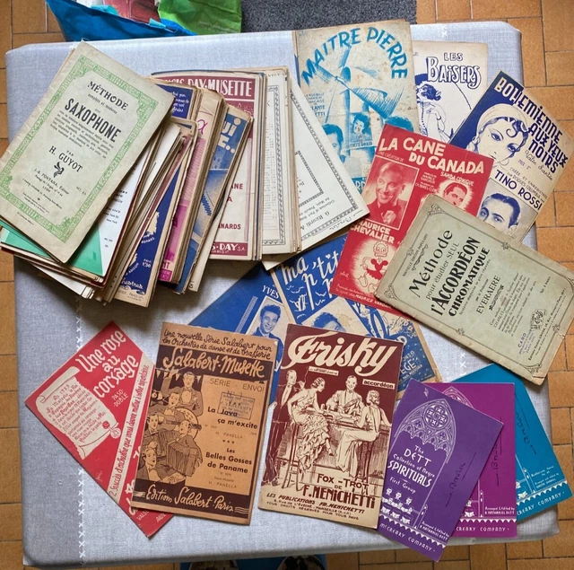 gros lot de partitions anciennes artistes et genres variés