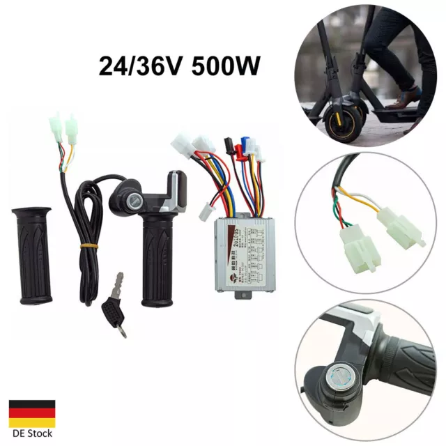 24V/36V 500W Elektro Fahrrad Scooter Bürsten DC Motor Drehzahlregler m/ Gasgriff