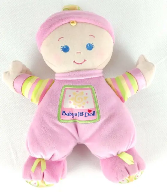 Fisher Price Babys First Doll Rattle Lovey Plush Pink Infant Girl Toy