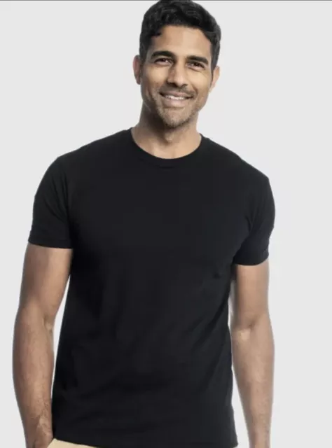 True Classic Mens Crew or V-Neck Tees/Shirts (2X-LARGE, BLACK)