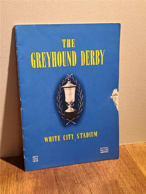 1958 Greyhound Derby Programme Race Card White City Stadium in London