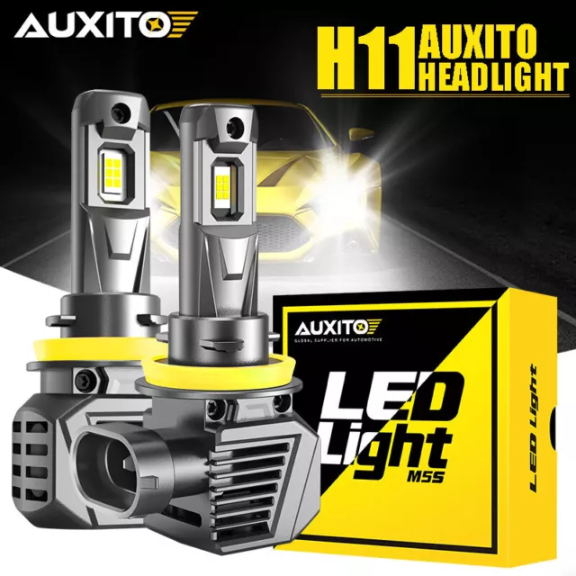 AUXITO H11 H8 LED Headlight Kit Globes High Low Beam Bulb 24000LM 6500K White