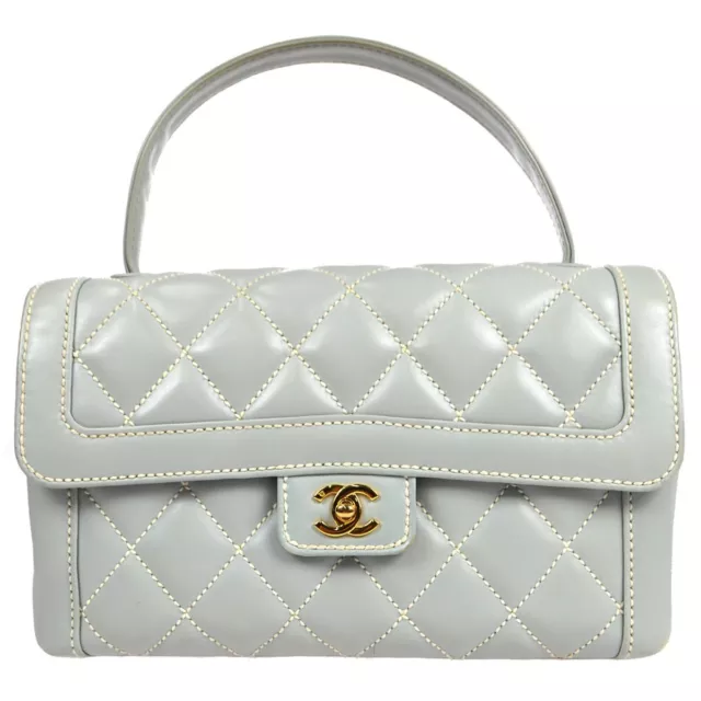 CHANEL WILD STITCH Quilted Handbag Purse Light Blue Calfskin 9912922 160716  $3,735.00 - PicClick