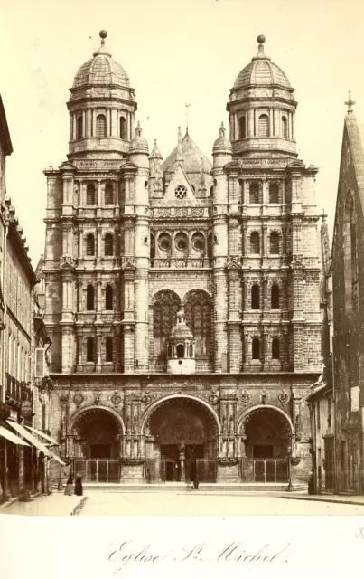 France, Dijon, Eglise St. Michel  Vintage albumen print.  Tirage albuminé  1