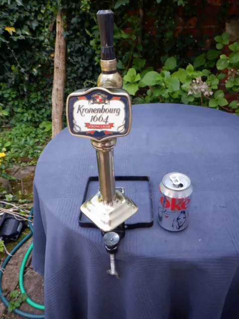 Vintage KRONENBOURG 1664 Font Beer Pump Brass  -UNTESTED - Garden Bar,  Man Cave