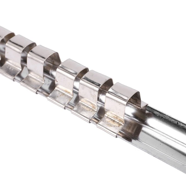 Scaffalatura portaoggetti argento acciaio inox 16 clip tipo 3