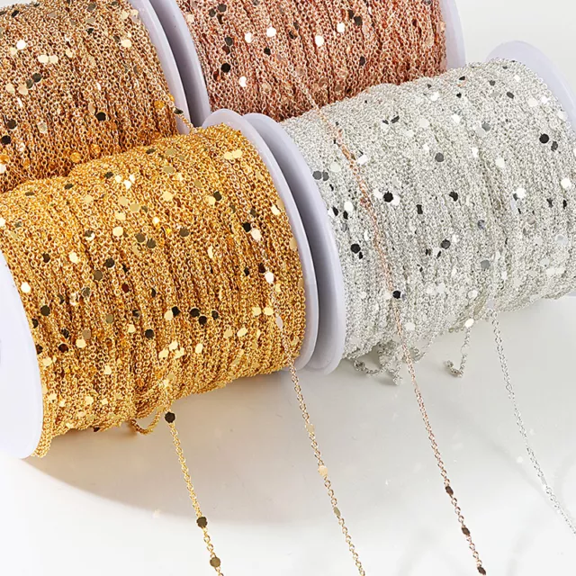 Sequin Metal Copper Chain DIY for Bracelet Necklace Jewelry Making Accessories