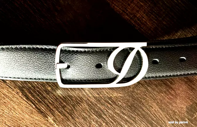 S.T. Dupont 30mm Black Belt With Iconic "D" Buckle, 9600145B New In box