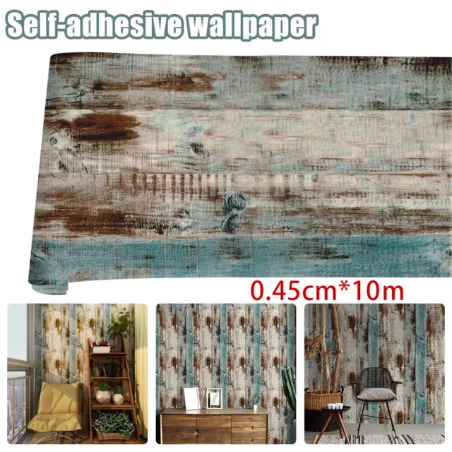 10M Wallpaper Rolls Self Adhesive Sticker Waterproof Furniture Contact Paper UK