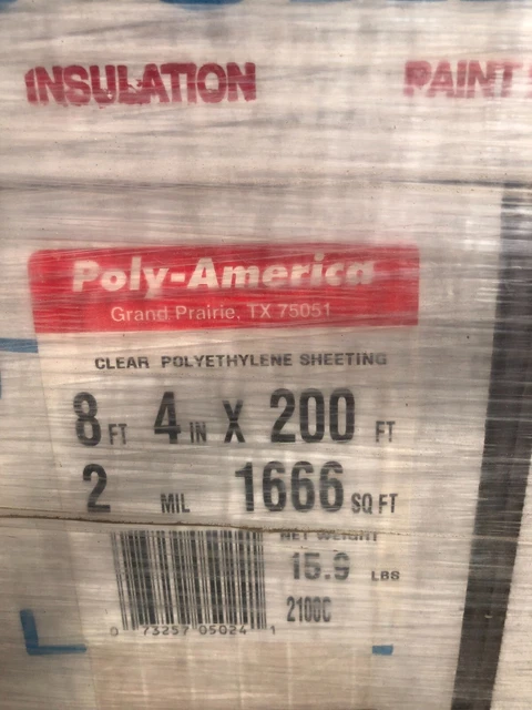 Poly Sheeting 8ft x 4in x 200 ft. (2 ml thick) 1666 sq. ft.