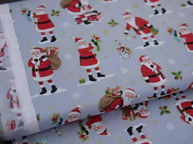 Makower Tela Patchwork Weihnachtsstoff Merry Christmas Santa Santas