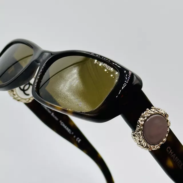 Chanel Sonnenbrille Damen eckig braun schmal Mod. 3204 Bouton CC Logo NEU