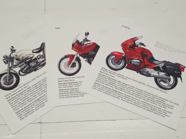 Vintage BMW MOTORCYCLE DEALER SALES BROCHURE R-1200C F650 R-1100RT