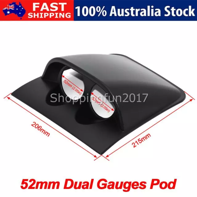 2'' 52mm Car Dual Dash Gauge Meter Pod 2 Hole Dashboard Mount Holder Pod Black X