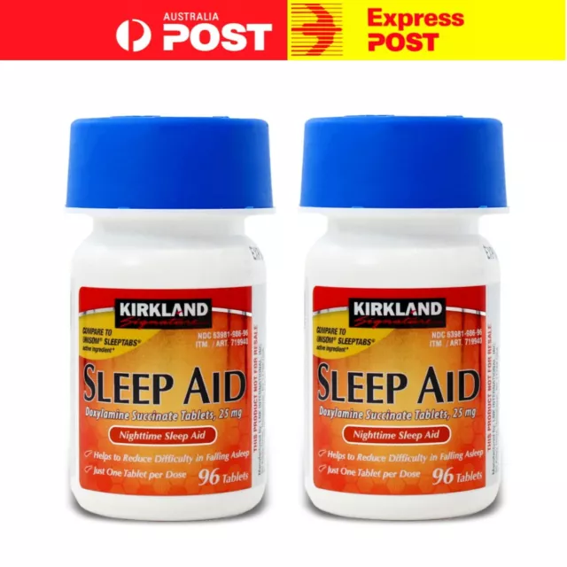 Kirkland night aid 25mg 192 tablets insomnia sleep sepplement AU STOCKS