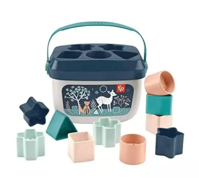 Fisher-Price Baby's First Blocks – Navy Fawn, set of 10 blocks for stacking and