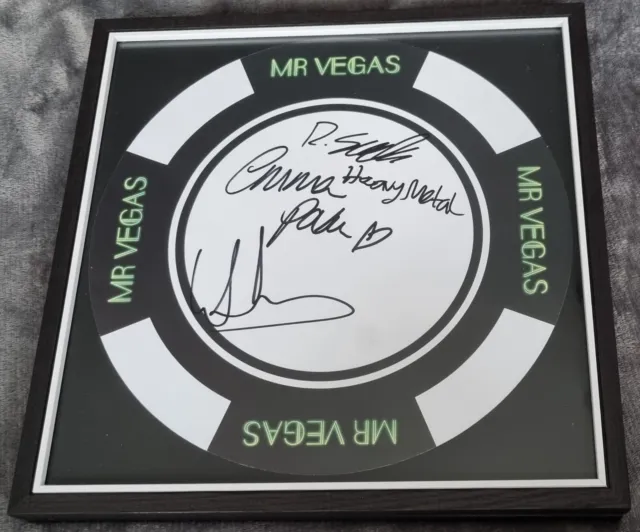 Original Hand Signed Luke Humphries & Ryan Searle &  Emma Patto Mr Vegas Sign