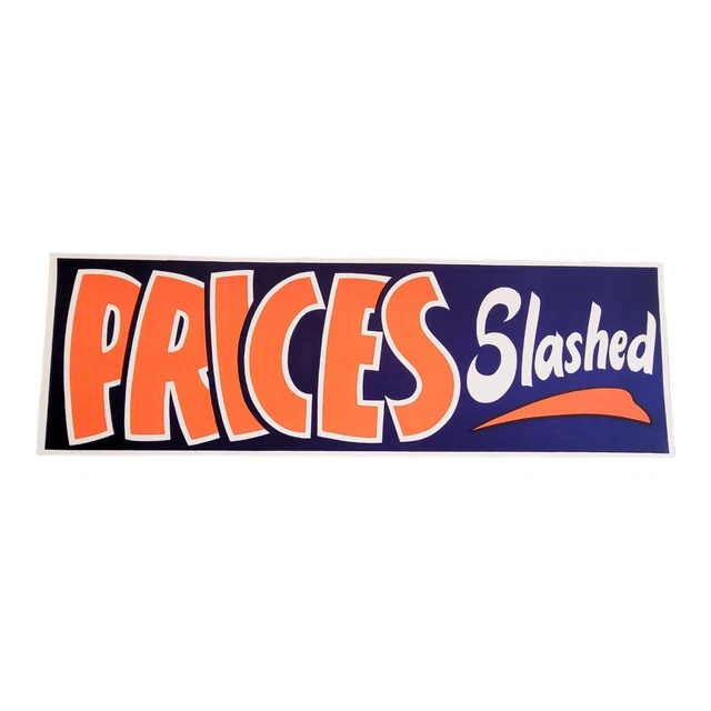 VINTAGE ADVERTISING POSTER Original 1940s Retail Banner Sign Prices