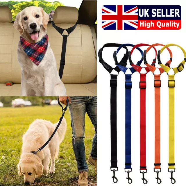 Headrest Anti Shock Pet Dog Car Seat Belt Bungee Lead Travel Safety Harness UK