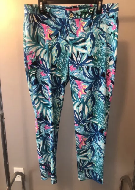 Lilly Pulitzer NWT Kelly Skinny Ankle Pants Maldives Green Size 14