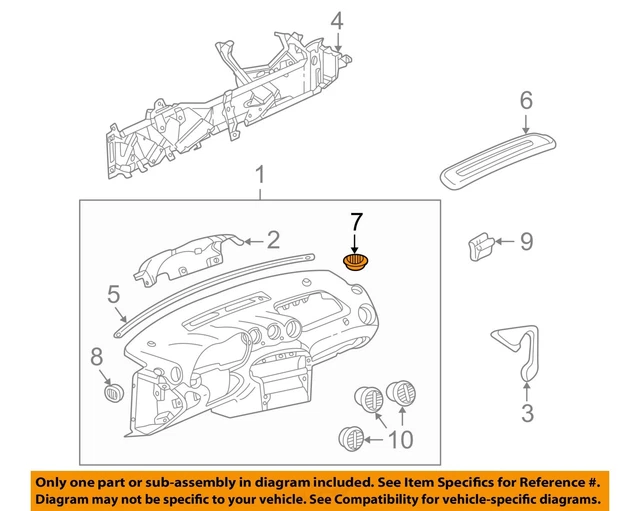 Pontiac GM OEM Dash Heater-Defroster Air Outlet Vent Grille Right 22657918