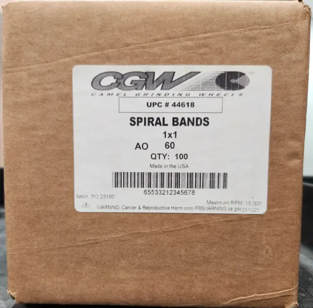 CGW 44618 Spiral Bands 1x1 AO 60, Qty.100