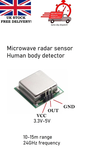 LONG DISTANCE 24GHZ Microwave Radar Sensor Human detector Arduino ...