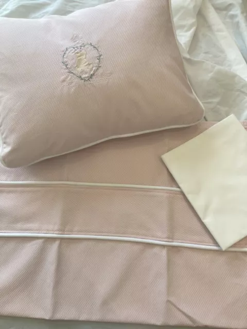 Juego de cama para bebé de 3 piezas ajustado a cuna/cuna/cesta de Moisés/sillón hecho a mano