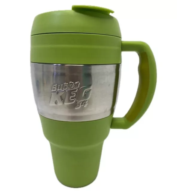 BUBBA KEG Travel Mug with Handle Insulated 34oz Green Silver 2