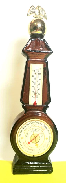 Avon Vintage Oland After-Shav Decanter Barometer  Thermometer Bottle Collectible