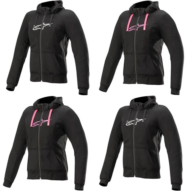 Felpa con cappuccio sportiva Alpinestars Stella cromata donna moto rinforzata scooter CE