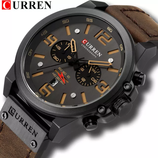 Orologio CURREN Uomo Cronografo Orologio da polso Militare Ragazzo Sport Orologio Uomo Cronometro